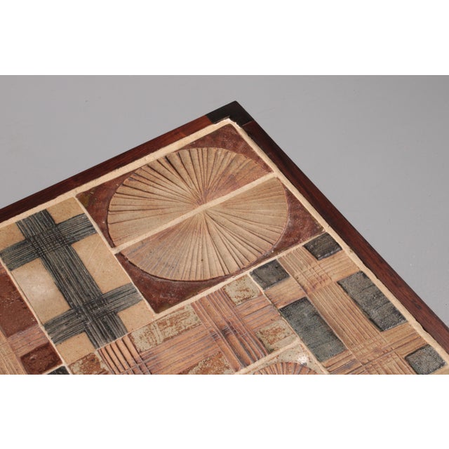 Tue Poulsen Square Tile Top Coffee Table of Wengé by Erik Wørts Denmark 1960s For Sale - Image 6 of 10
