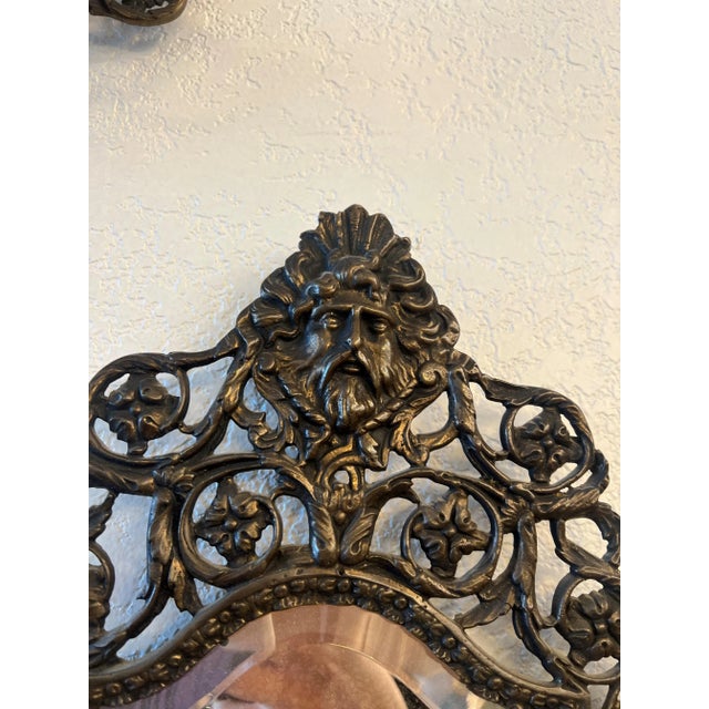 Pair of Late 19th Century American Gilt Bronze & Beveled Mirror Wall Sconces For Sale In San Francisco - Image 6 of 7