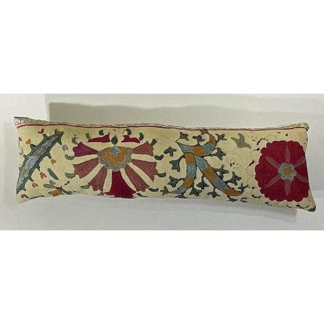 Antique Hand-Embroidered Suzani Pillow - a Piece of Art For Sale - Image 10 of 12