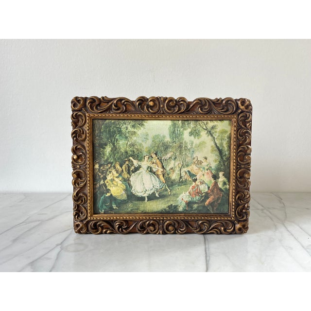 Vintage Gilded Wood Jewelry Music Box For Sale - Image 12 of 12