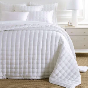 Pine Cone Hill by Annie Selke Silken Solid White Puff, Full/Queen