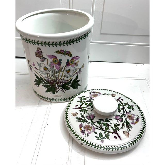 Vintage Portmeirion Botanical Garden Ceramic Canister Bread Crock 14” Tall For Sale In West Palm - Image 6 of 10