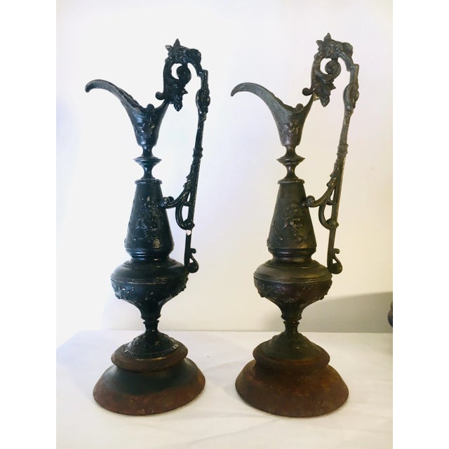 19th Century Antique Victorian Iron Urns-a Pair For Sale - Image 10 of 10