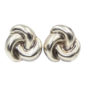 Mexican Sterling Silver Knot Clip-on Earrings - 2 Pieces