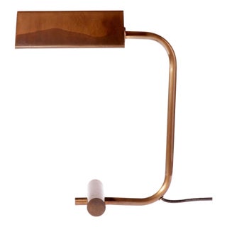 Minimalist Table and Desk Lamp in Burnished Brass, 1960s For Sale