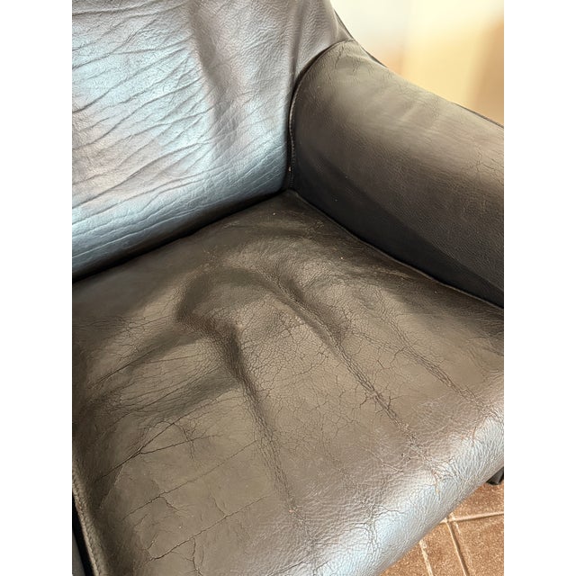 Vintage 1980s Cassina Cab Leather Lounge Chairs For Sale In Los Angeles - Image 6 of 10