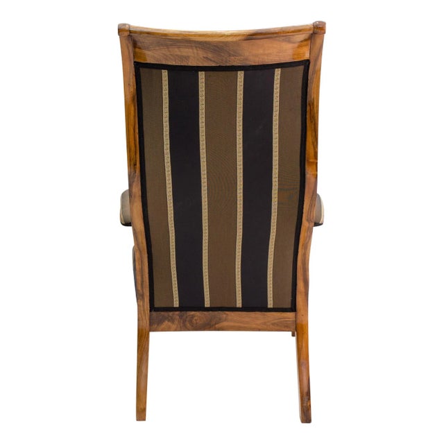 Early 19th Century Biedermeier Solid Walnut Ear / Wing Armchair For Sale - Image 5 of 7