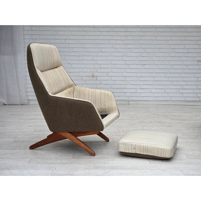 Vintage Danish Chair in Wool Fabric by Illum Wikkelsø, 1960s For Sale - Image 18 of 18