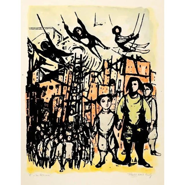 1974 Frank Kleinholz "A Is for Astronauts" Serigraph With Hand Coloring For Sale - Image 6 of 6