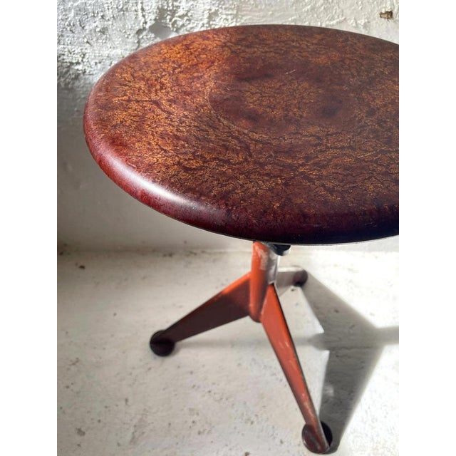 1930s Industrial Workshop Stool from Ab Odelberg & Olson, Sweden, 1930s For Sale - Image 5 of 11