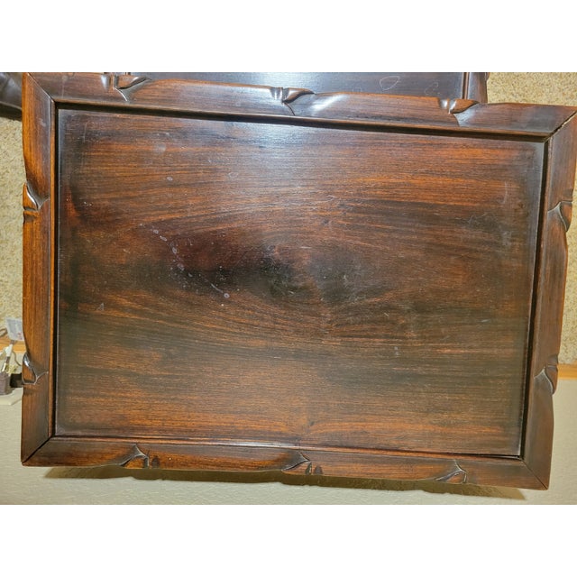 Antique Carved Chinese Rosewood Four Nesting Tables For Sale - Image 4 of 11