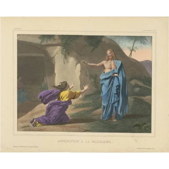 Becquet Frères, No. 39: The Appearance to Mary Magdalene, 1840, Print For Sale - Image 10 of 10