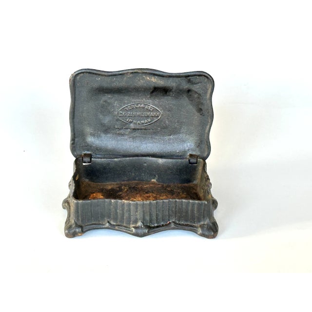 Metal e.g. Zimmermann Germany Antique Cast Iron Decorative Box For Sale - Image 7 of 12