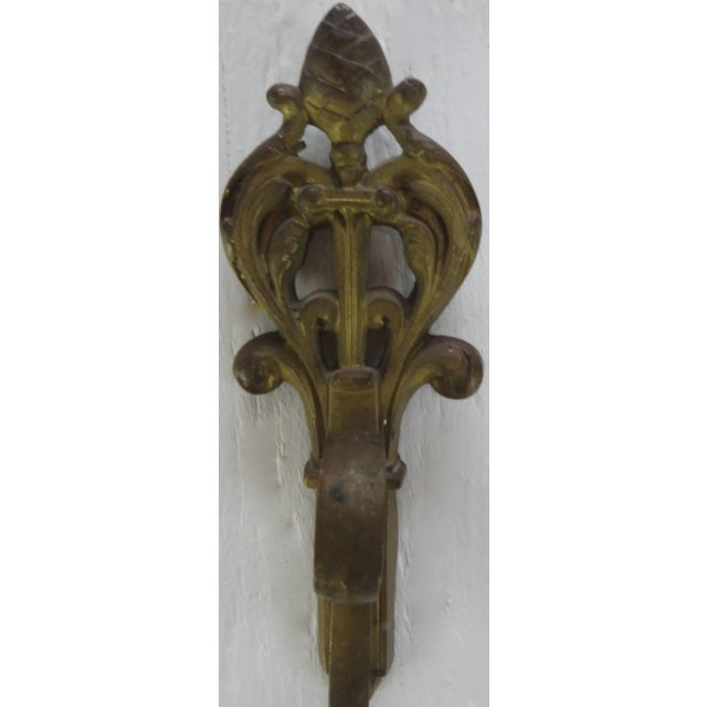 French Bronze Curtain Tie Back Hooks With Faces For Sale - Image 4 of 11