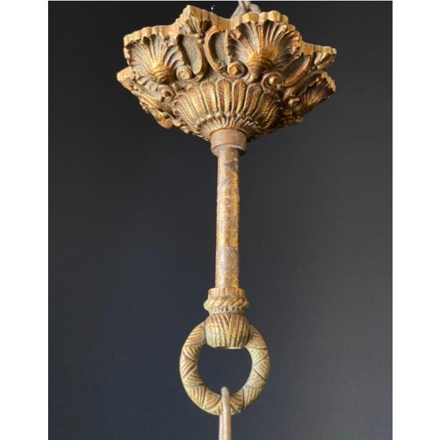 Vintage Brass and Glass Pendant Light, 1960s For Sale - Image 6 of 14