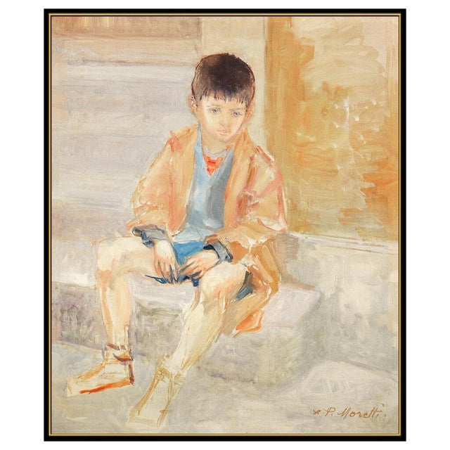 Figurative Mid 20th Century The Young Observer, Lucien Philippe Moretti For Sale - Image 3 of 5