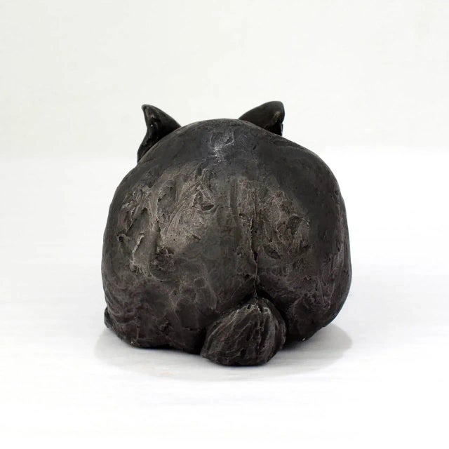 2016 Black Gesso & Raw Graphite Resin Sculpture "Pygmy Rabbit" by Darla Jackson For Sale In Philadelphia - Image 6 of 11