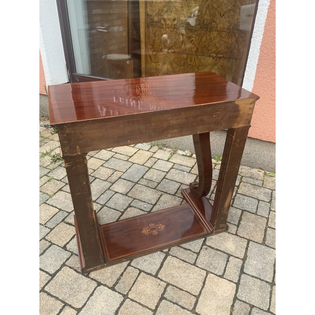 Biedermeier Console Inlaid in Mahogany, 1840s For Sale - Image 11 of 18