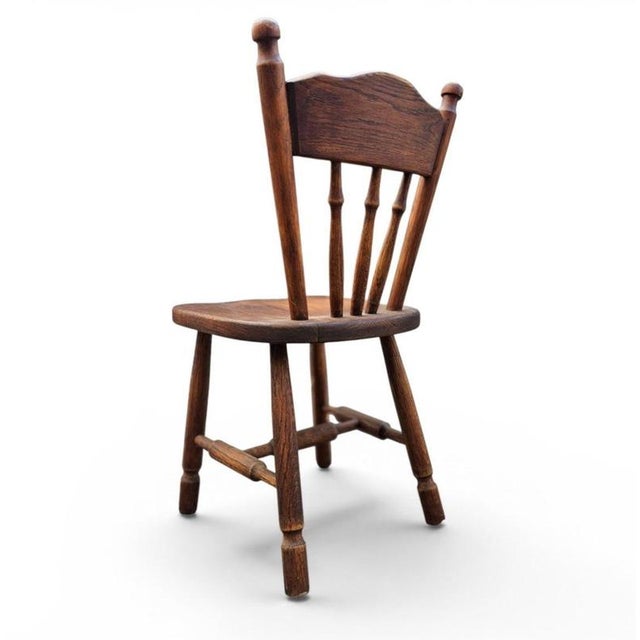 Victorian Oak Children's Stick Back Chairs, 1960s, Set of 2 For Sale - Image 3 of 15