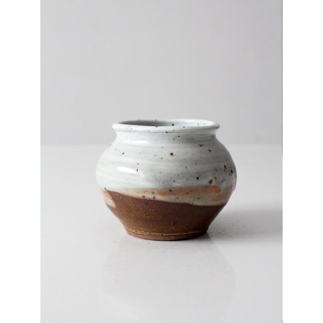 Brown Vintage Studio Pottery Vase For Sale - Image 8 of 9