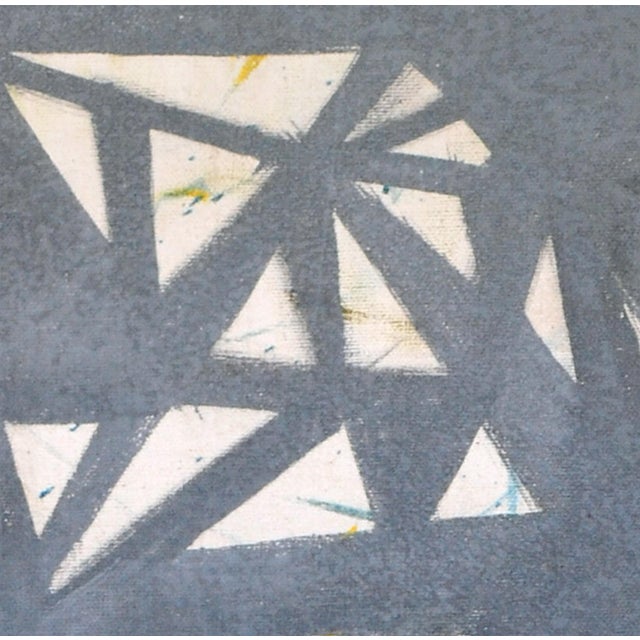 Mid Century Modern Yellow, Blue, and Grey Abstract by Americo d'Ambrosio For Sale - Image 4 of 5