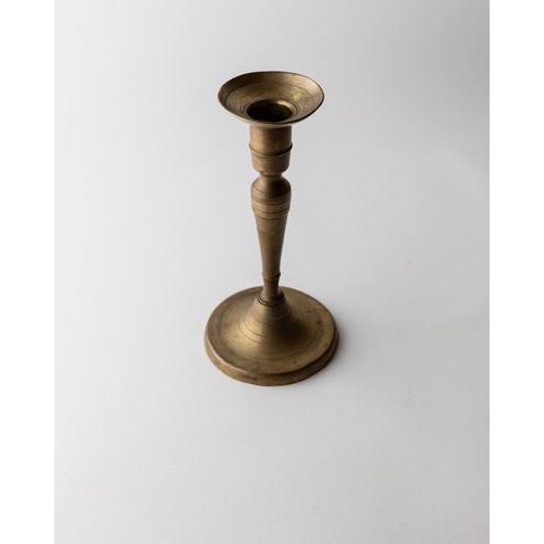Vintage Brass Candleholder, 1800s For Sale - Image 3 of 11