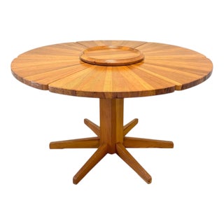 Round Pine Dining Table, 1970s For Sale