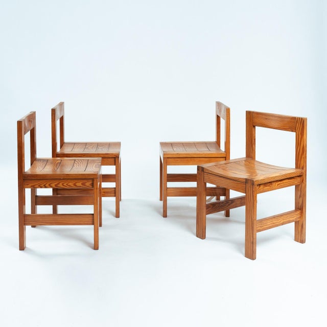 Vintage Pine Dining Chairs with Visible Joints, 1960s, Set of 4 For Sale - Image 17 of 17