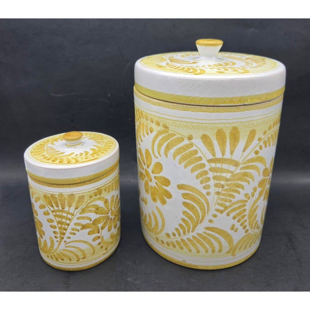 Bitossi 1970s Italian Majolica Canisters, Set of 2 For Sale - Image 4 of 13