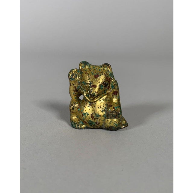 Bronze Ornamental Sculpture, Han Dynasty, 206 BC-220 AD, Gilded Bronze Bear, Archaeology, China For Sale