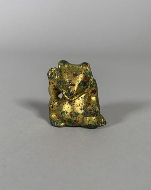 Bronze Ornamental Sculpture, Han Dynasty, 206 BC-220 AD, Gilded Bronze Bear, Archaeology, China
