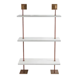 Arnold 3-Tier White/Aged Brass Shelf, 36" Wide