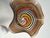 1990s Jozefina Hand-Blown 9” inch Havana Wave Art Glass Vase with Rainbow Cane Swirl For Sale - Image 5 of 9
