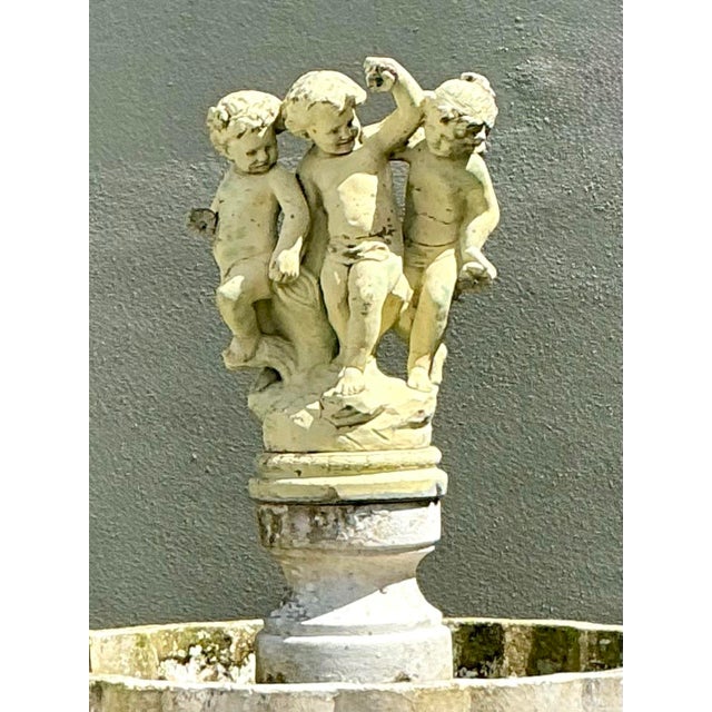 Vintage Regency Cast Concrete Distressed Fountain For Sale - Image 11 of 12