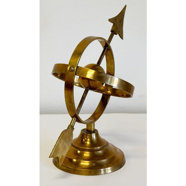 Metal Vintage Brass Armillary Sundial Sphere For Sale - Image 7 of 9