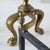 Goldenrod Large Neoclassical Andirons in Patinated Brass, 1920s, Set of 2 For Sale - Image 8 of 9