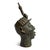 Old Antique African Bronze Nigeria Edo Ife Head Sculpture For Sale - Image 4 of 8