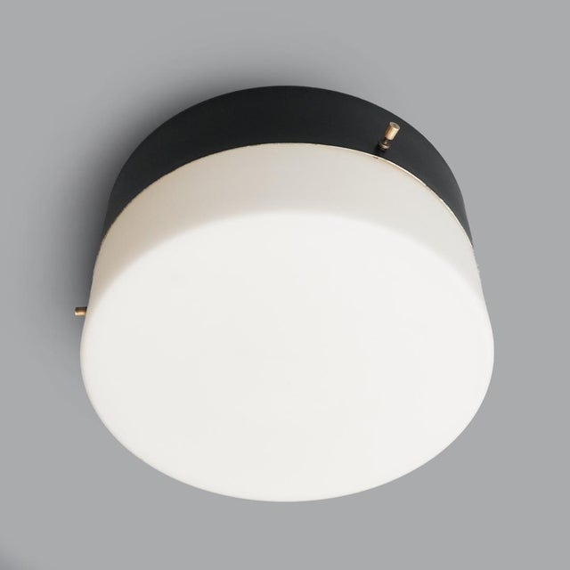 Vintage Ceiling Light in Opal White Glass, 1950s For Sale - Image 9 of 13