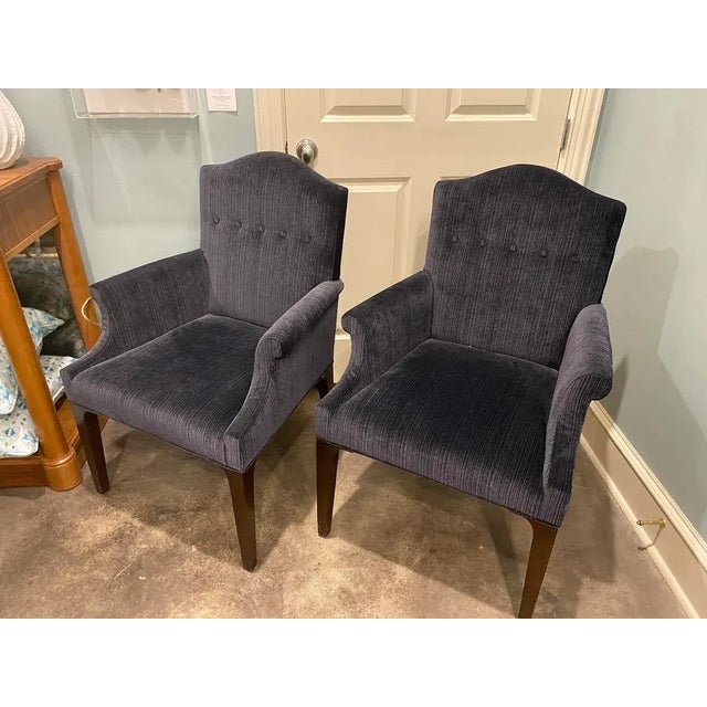 Century Furniture Trevor Armchair in Blue Velvet For Sale - Image 9 of 10