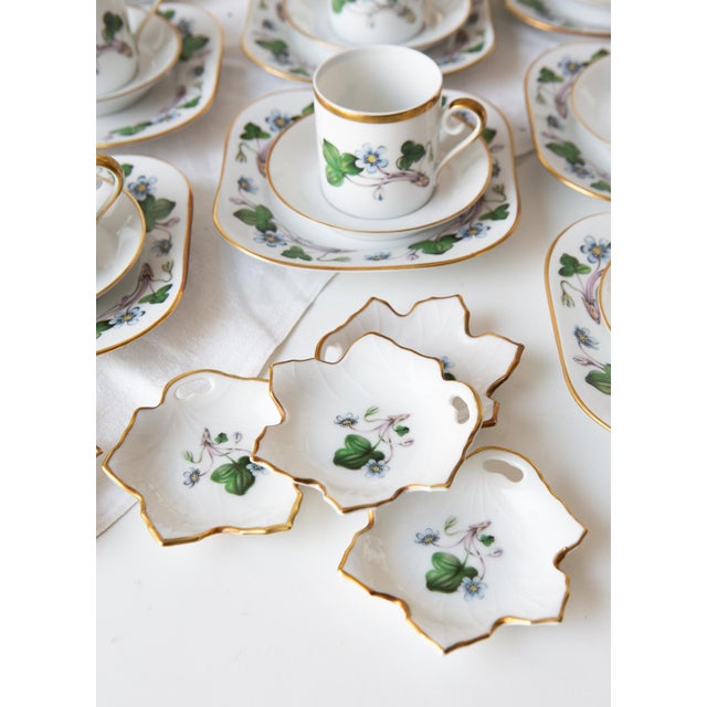 Ceramic Swedish Anemone Hepatica Porcelain Coffee and Dessert Set for 12 from Hackefors, 1970s, Set of 49 For Sale - Image 7 of 12