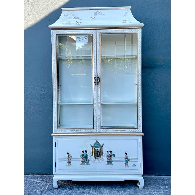 Late 20th Century Vintage Chinoiserie Pagoda Cabinet For Sale - Image 5 of 12