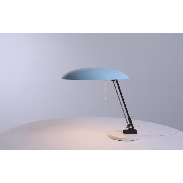 Ufo Shaped Baby Blue Table Lamp in Metal by Nedalo, 1950s For Sale - Image 18 of 18