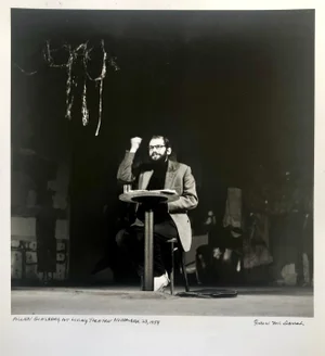 Fred McDarrah Vintage Print Silver Gelatin Signed Photograph of Poet Allen Ginsberg