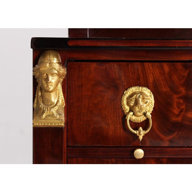 Antique dressing table - stamped chapuis brussels mahogany empire around 1810 dimensions: h x w x d: 178 x 91 x 56 cm,...