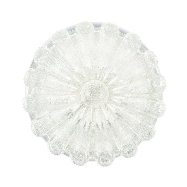 Large Mid-Century Flower-Shaped Glass Flush Mount from Limburg, Germany, 1970s For Sale - Image 10 of 10