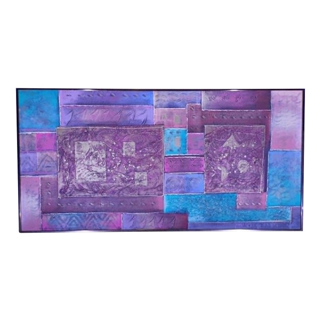 Mid 20th Century Lee Reynolds — Large Mid‑Century Geometric Studio Art Panel, 60" Wide For Sale