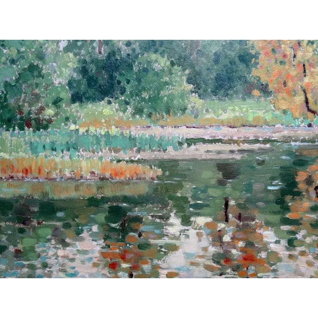 Vera Steinerte-Berzina, Autumn Landscape, Oil on Cardboard For Sale - Image 5 of 8