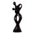 Postmodern Dancing Couple Ironwood Solid Wood Carved Sculpture For Sale