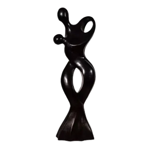 Postmodern Dancing Couple Ironwood Solid Wood Carved Sculpture