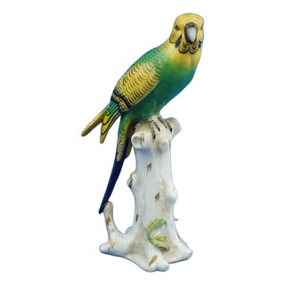 Porcelain Sculpture of Parrot Figurine by Real Casa Ferdinandea or Ginori Doccia, Italy, 1700s-1800s For Sale